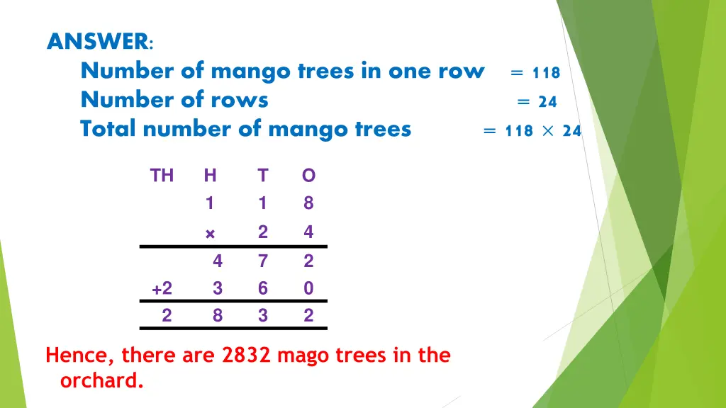 answer number of mango trees