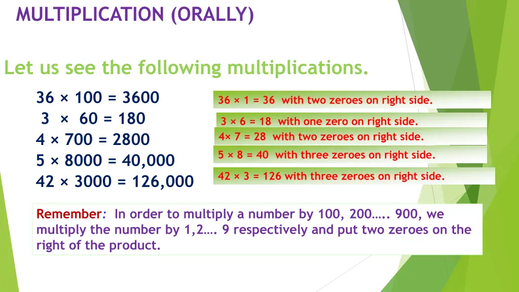 multiplication orally