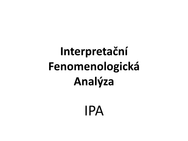 interpreta n fenomenologick anal za