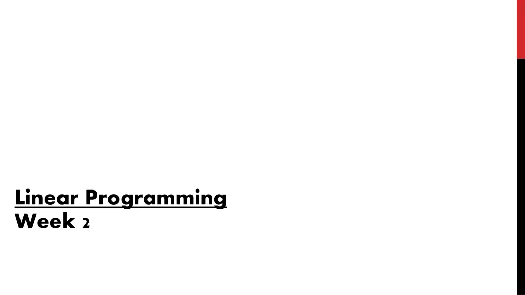 linear programming week 2