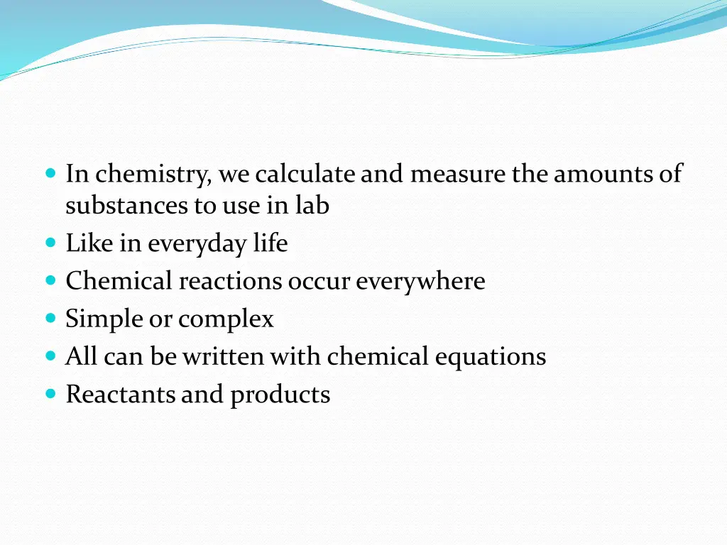 in chemistry we calculate and measure the amounts