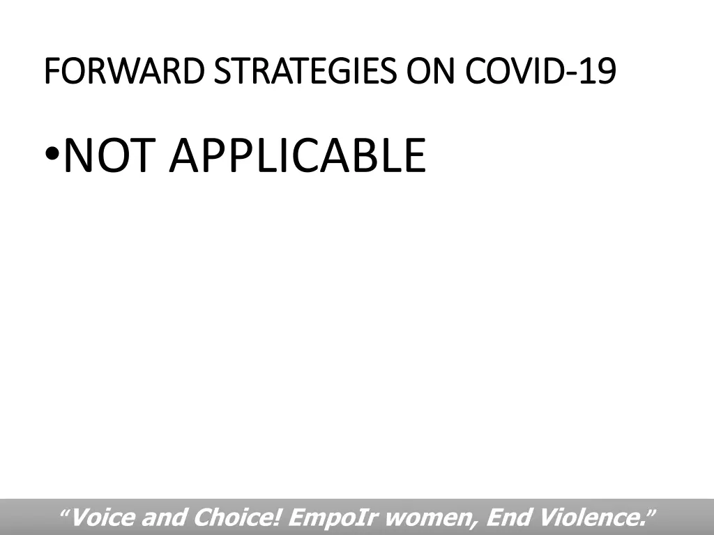 forward strategies on covid forward strategies