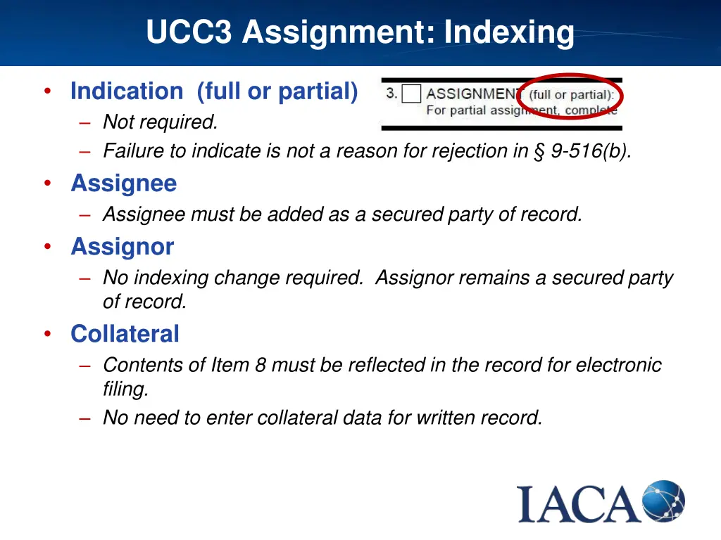 ucc3 assignment indexing