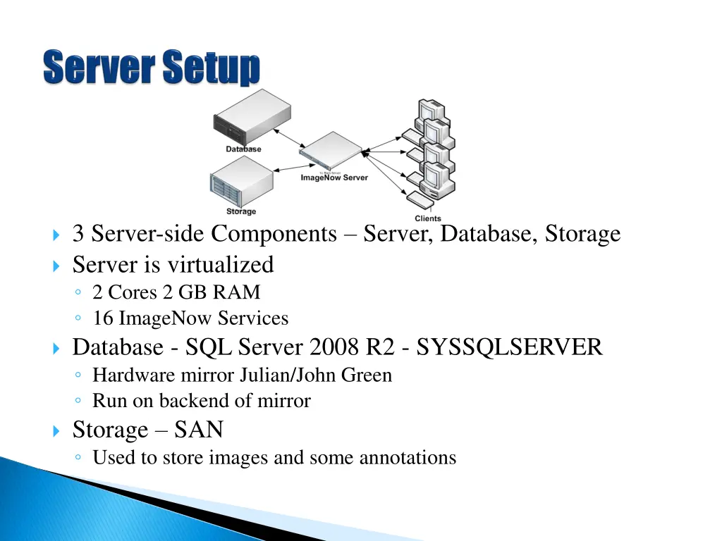 3 server side components server database storage