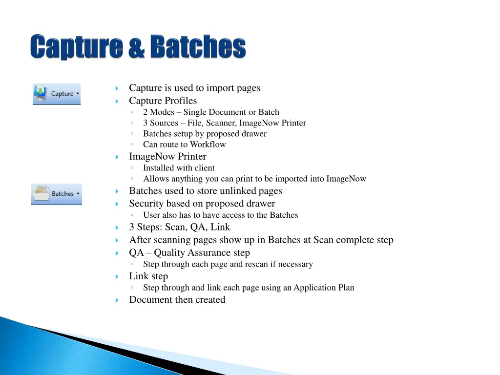 capture is used to import pages capture profiles