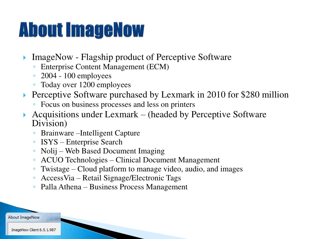 imagenow flagship product of perceptive software