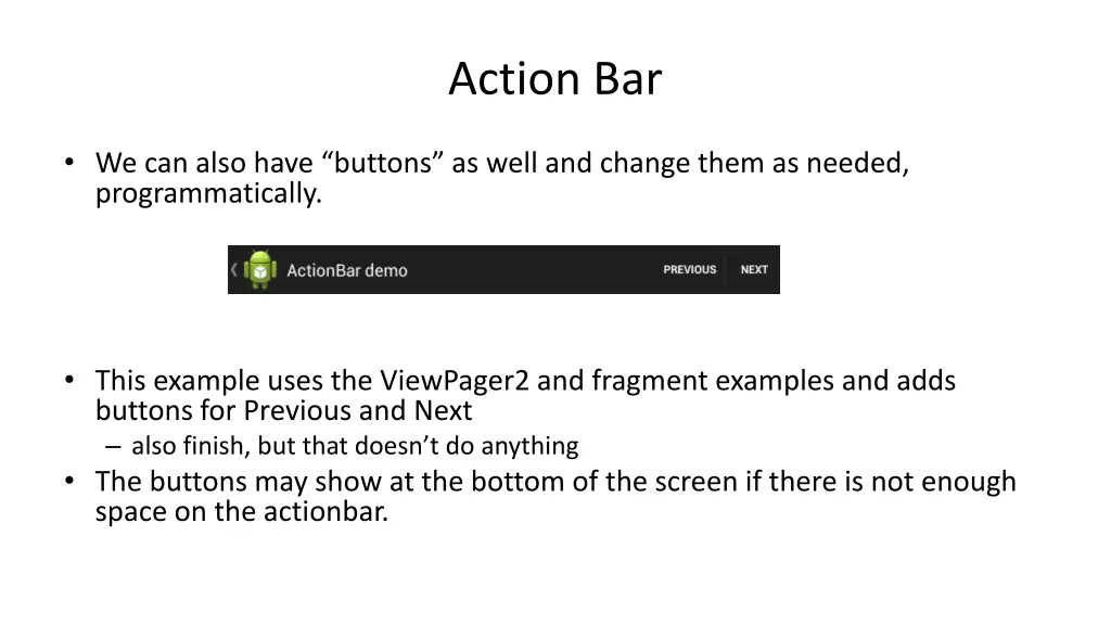 action bar