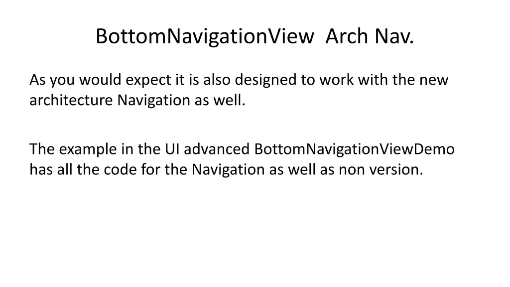 bottomnavigationview arch nav