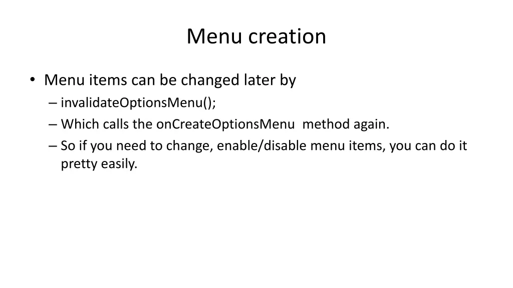 menu creation