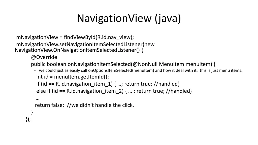 navigationview java