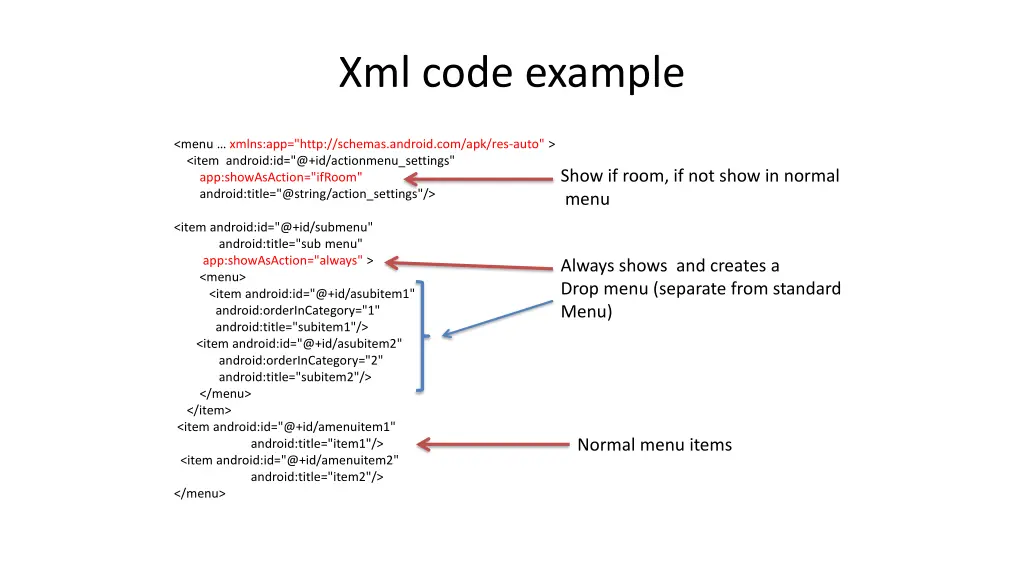 xml code example