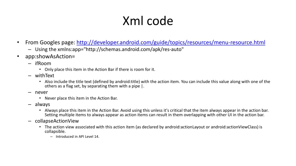 xml code