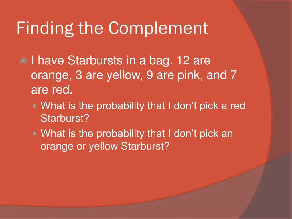 finding the complement