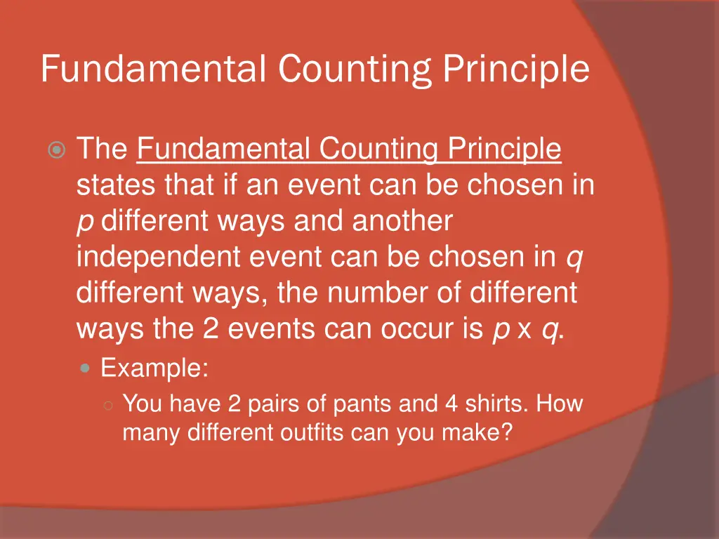 fundamental counting principle