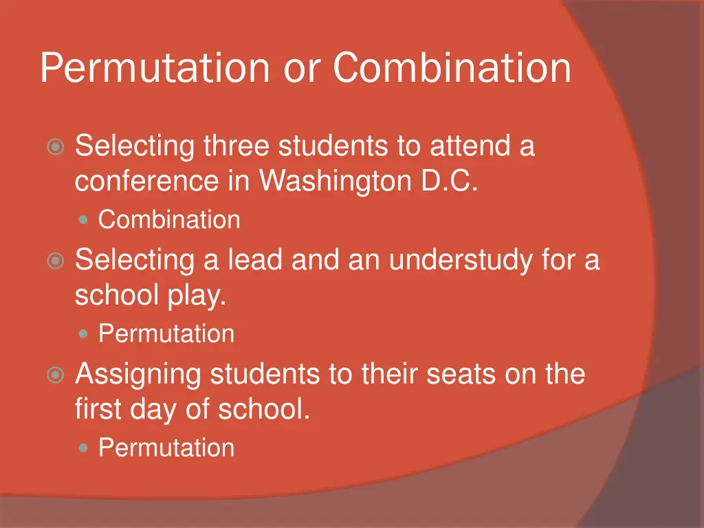 permutation or combination