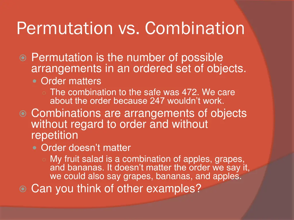 permutation vs combination