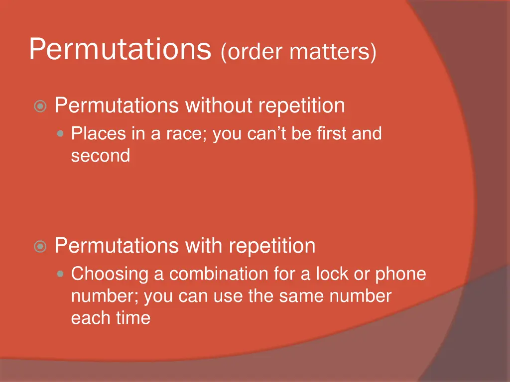 permutations order matters