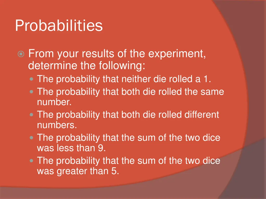 probabilities