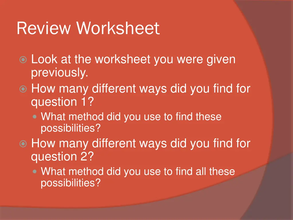 review worksheet