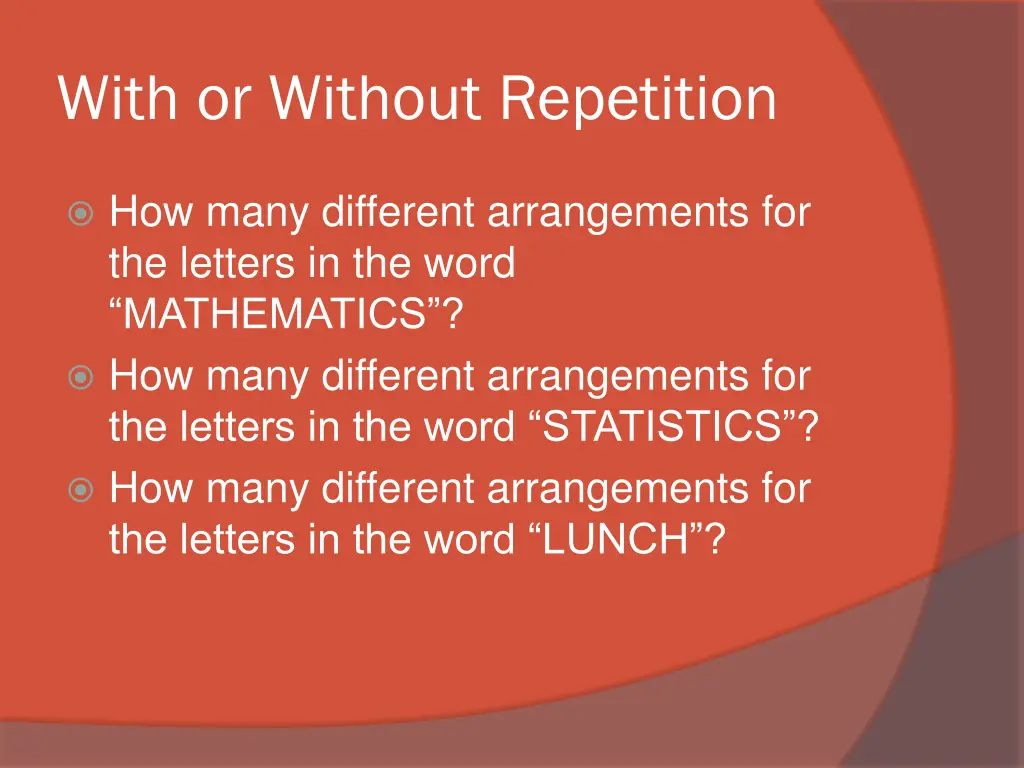 with or without repetition