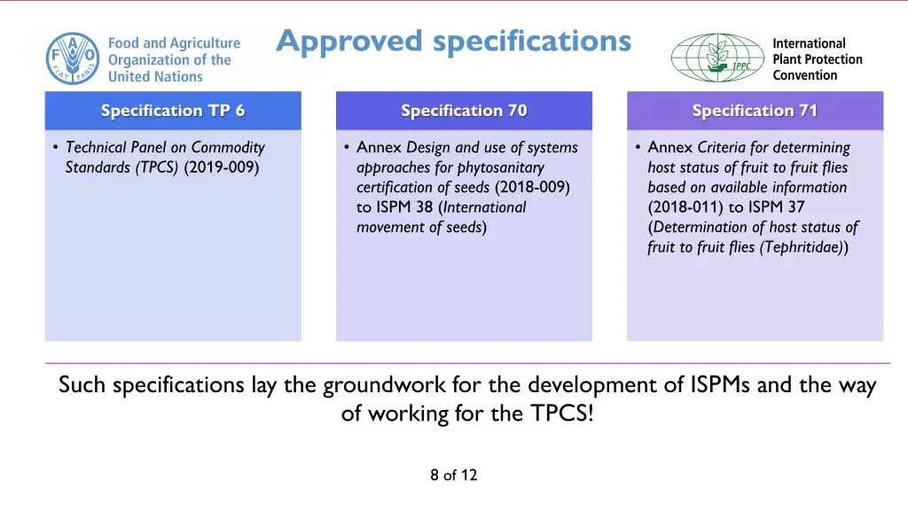 approved specifications