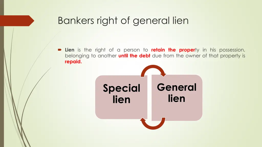 bankers right of general lien