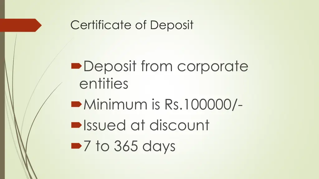 certificate of deposit