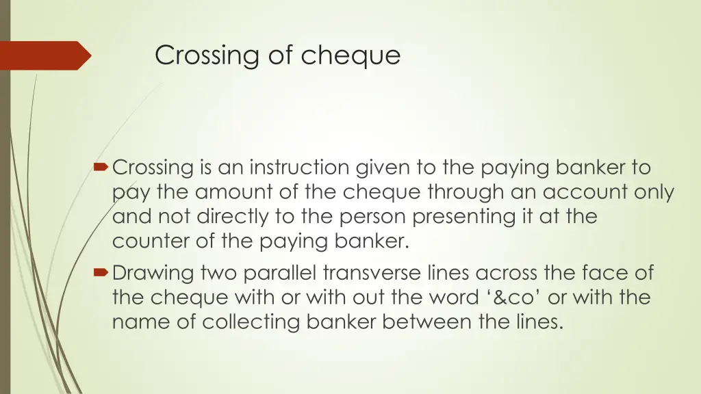 crossing of cheque