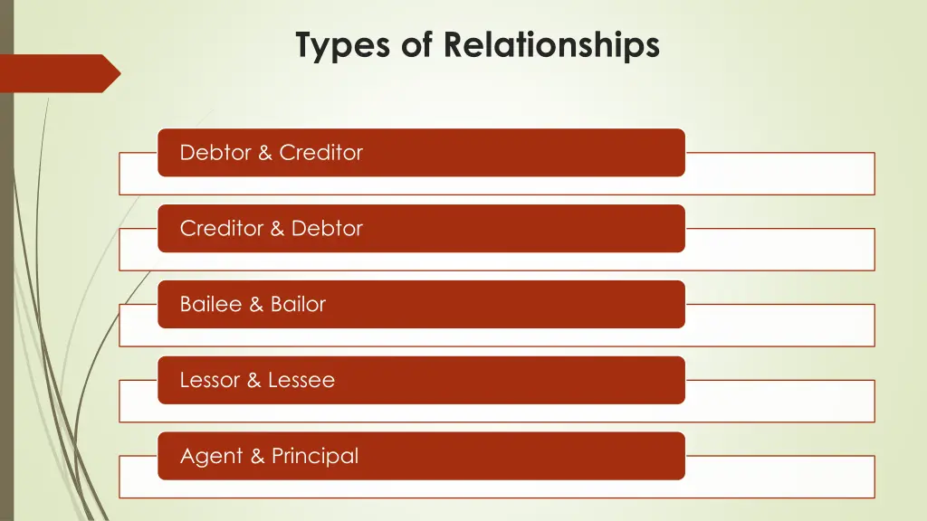 types of relationships