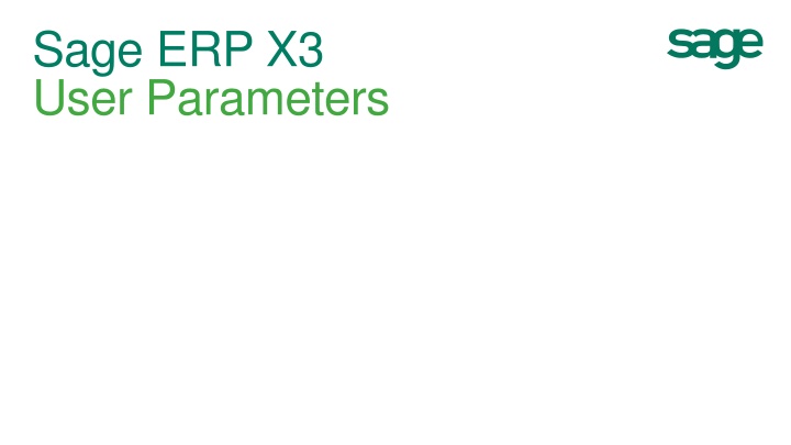 sage erp x3 user parameters