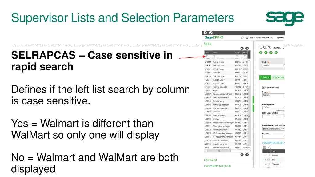 supervisor lists and selection parameters 4