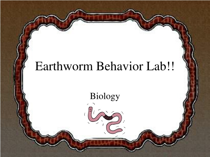 earthworm behavior lab