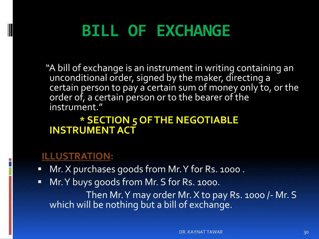 bill of exchange