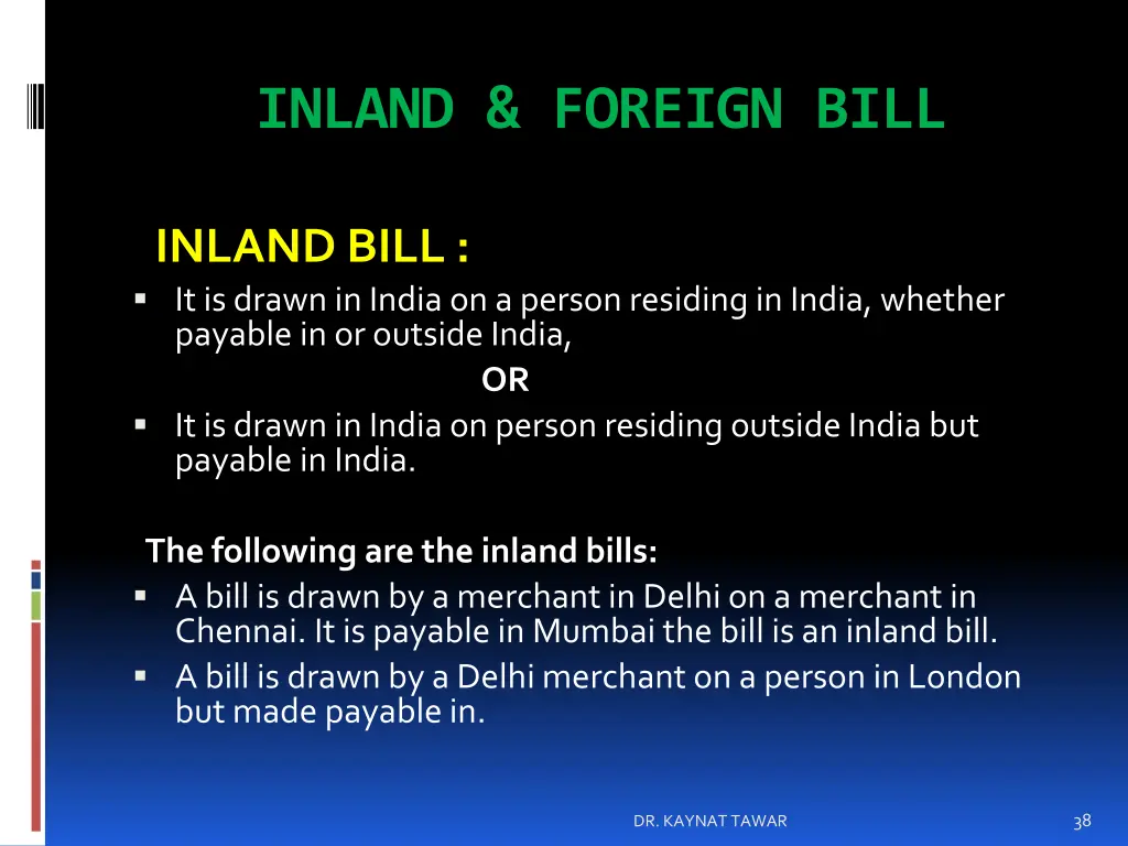 inland foreign bill