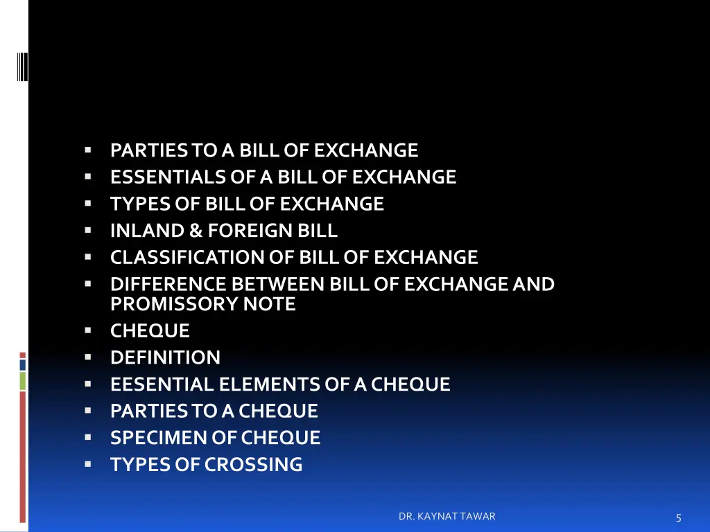 parties to a bill of exchange essentials