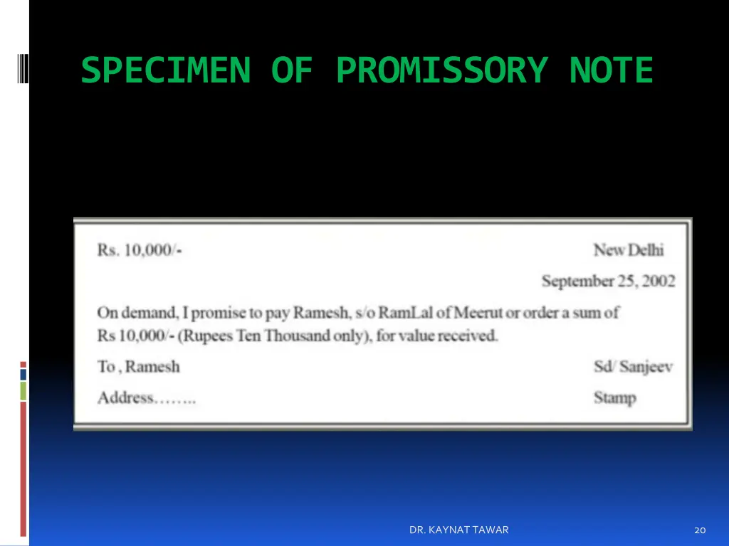 specimen of promissory note 1