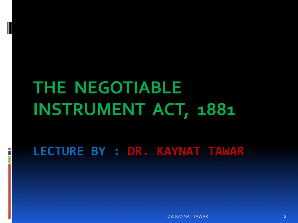 the negotiable instrument act 1881