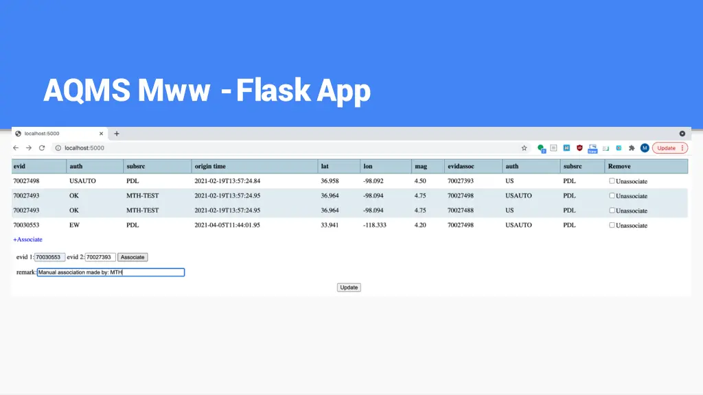 aqms mww flask app