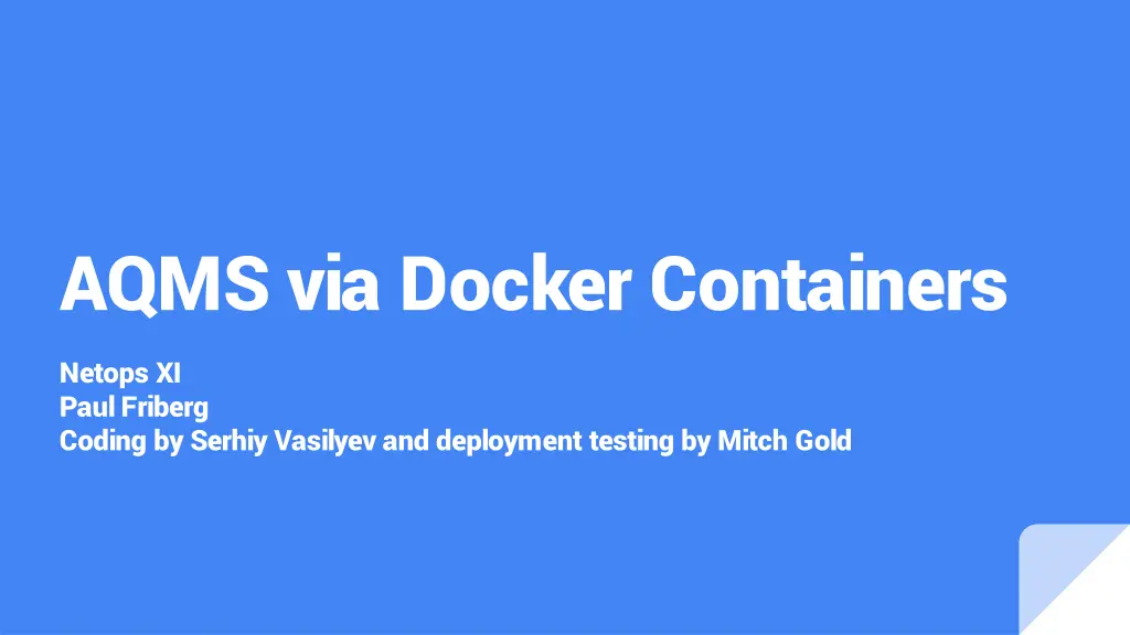 aqms via docker containers