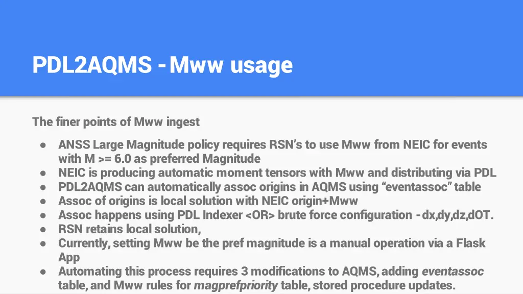 pdl2aqms mww usage