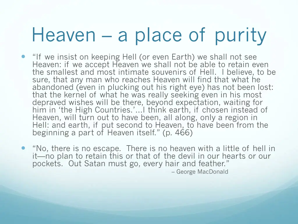 heaven a place of purity