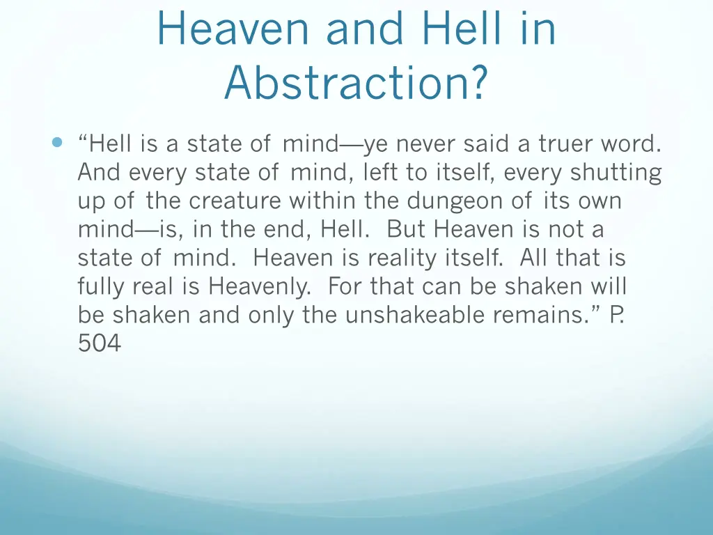 heaven and hell in abstraction