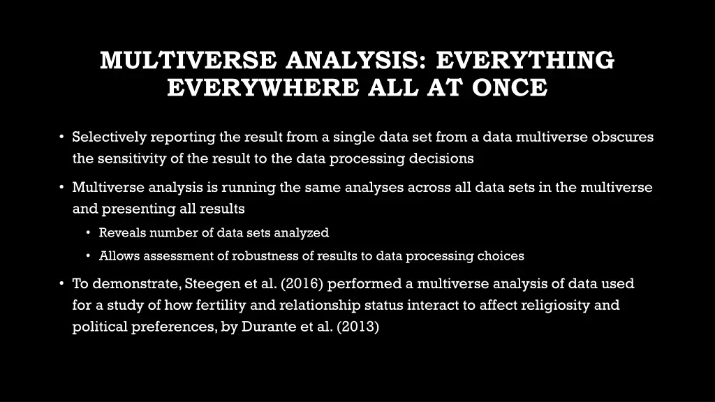 multiverse analysis everything everywhere