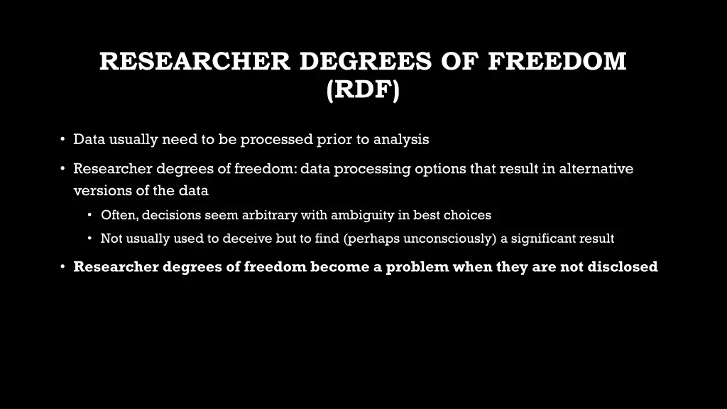 researcher degrees of freedom rdf