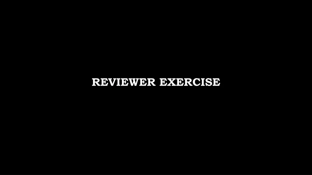 reviewer exercise