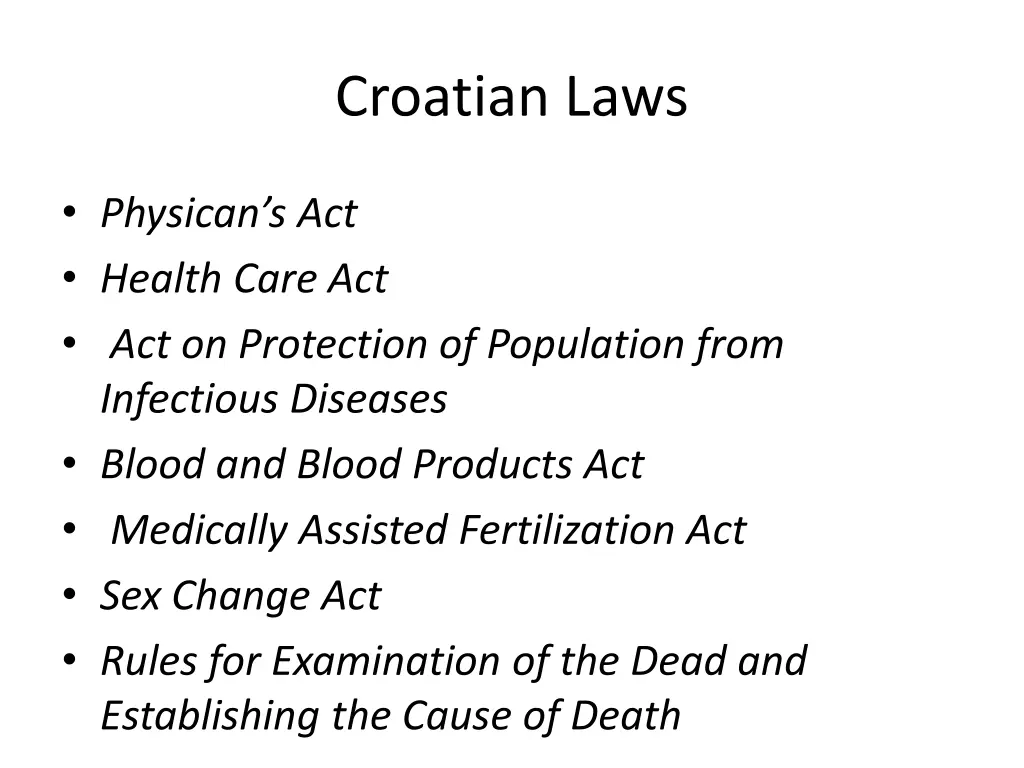 croatian laws