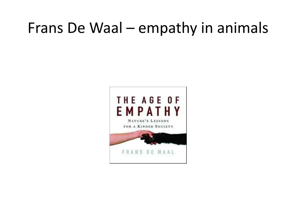 frans de waal empathy in animals