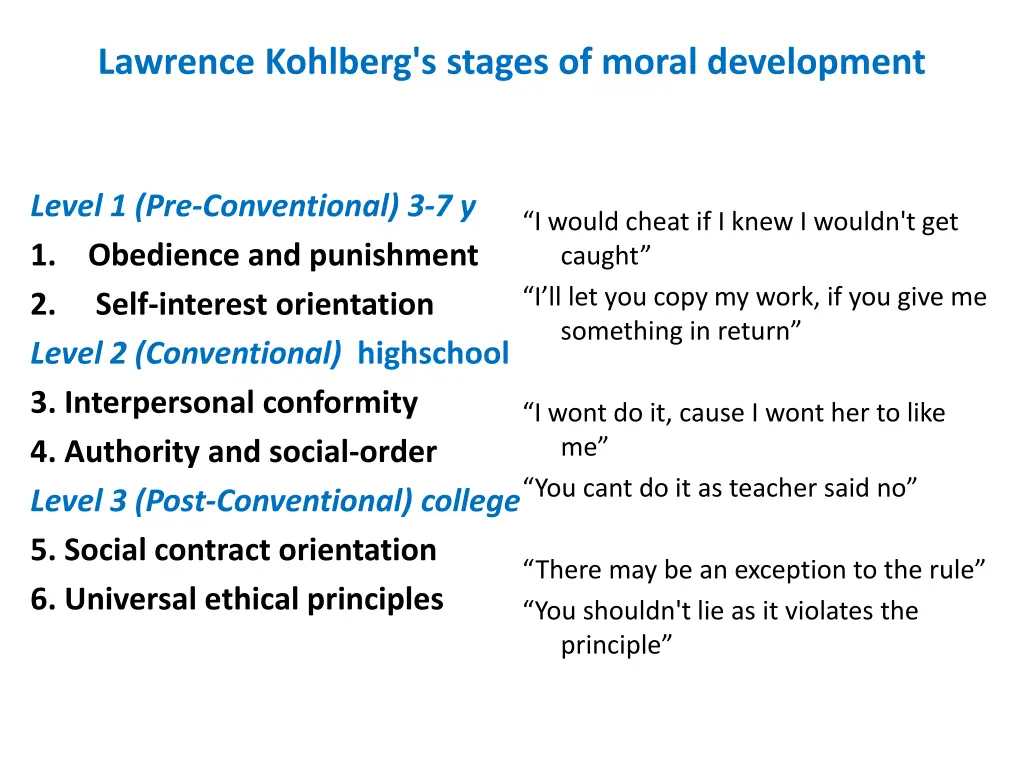 lawrence kohlberg s stages of moral development