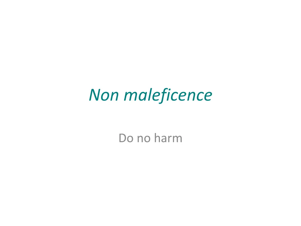 non maleficence