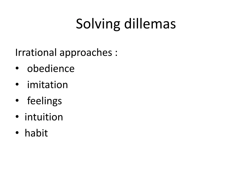 solving dillemas